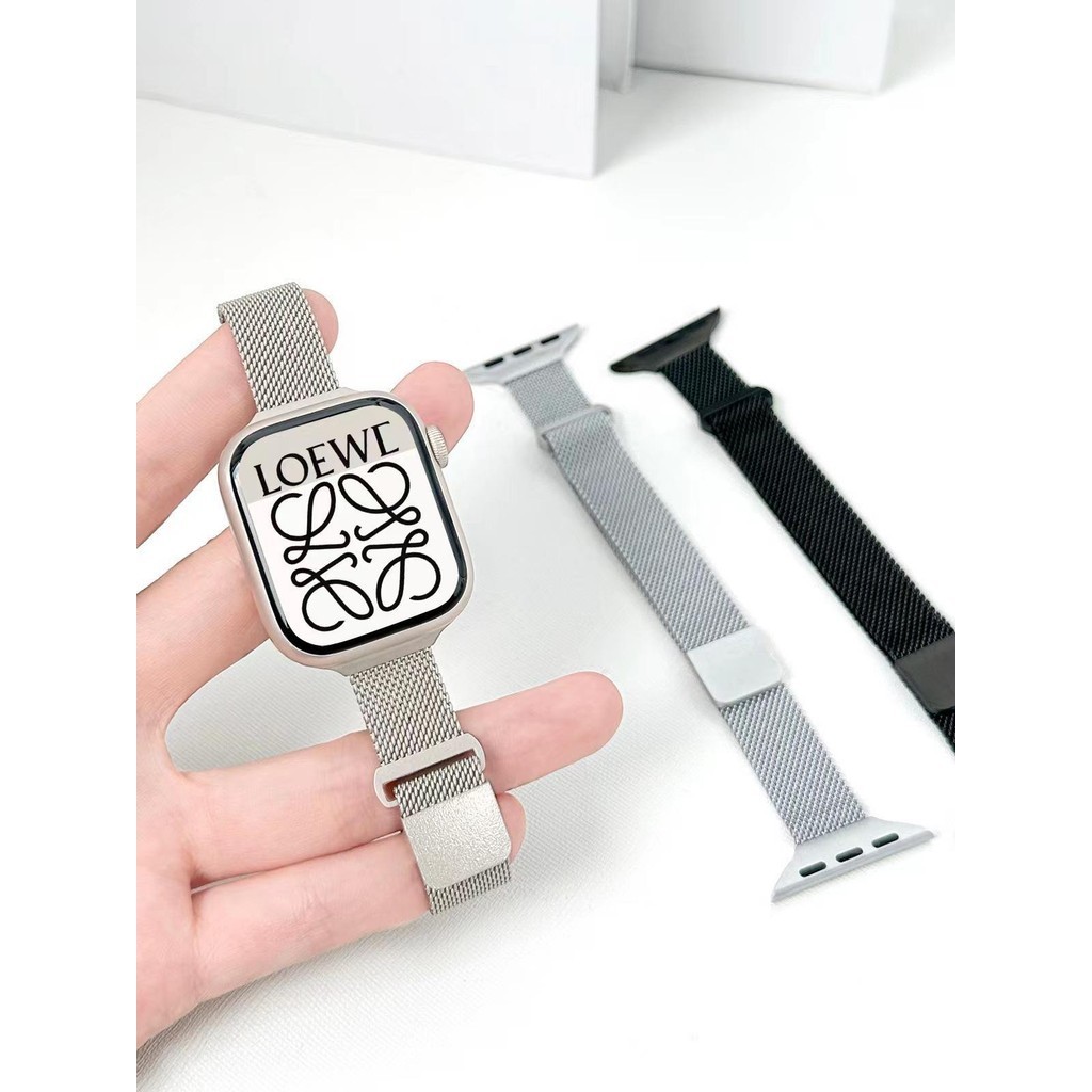 【YX】適用於applewatch米蘭磁吸細錶帶iwatch87se蘋果手錶帶金屬小蠻腰