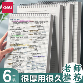 【限時免運】得力上翻線圈本日系B5簡約a4網格筆記本大學生考研本子ins高顏值本子 筆記本 手賬筆記本 可DIY手賬筆記