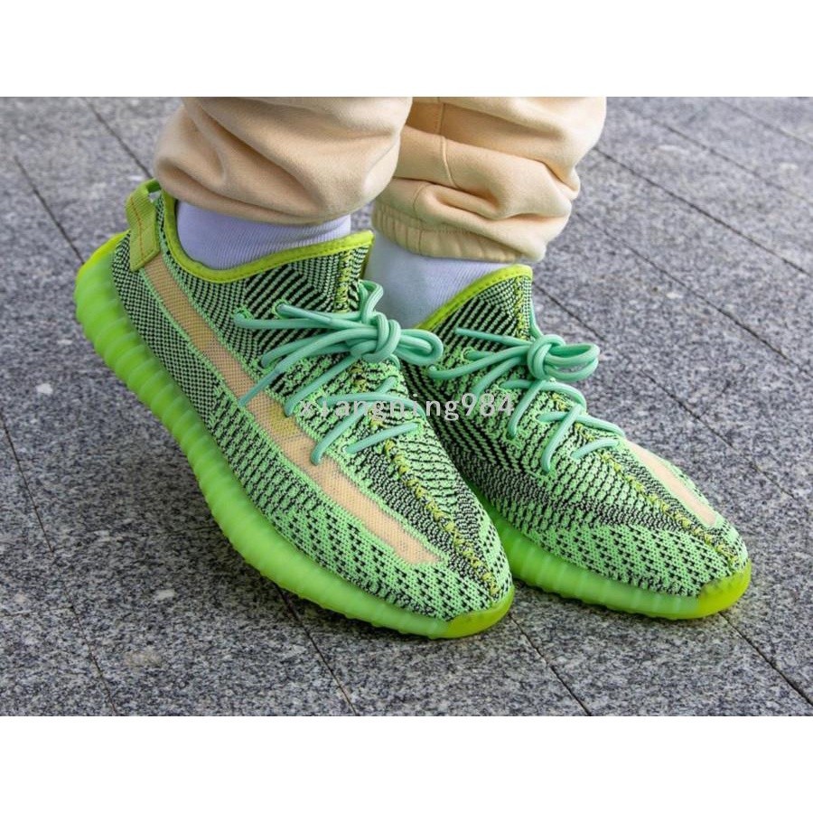 Adidas Yeezy Boost 350 V2 Yeezreel 螢光綠時尚百搭運動鞋 FW5191