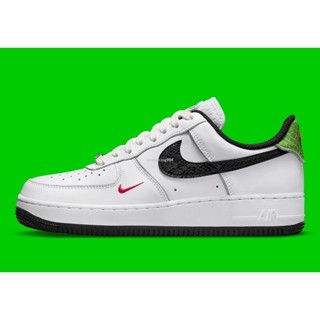 Nike Air Force1 大勾勾 蛇紋 白色 時尚休閒滑板鞋DV1492-101