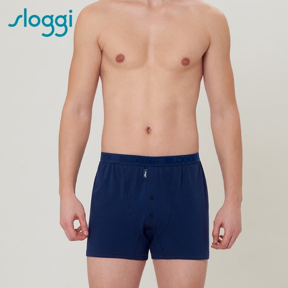 sloggi-MEN ORGANIC COTTON系列寬鬆平口褲 太空藍｜90-52019