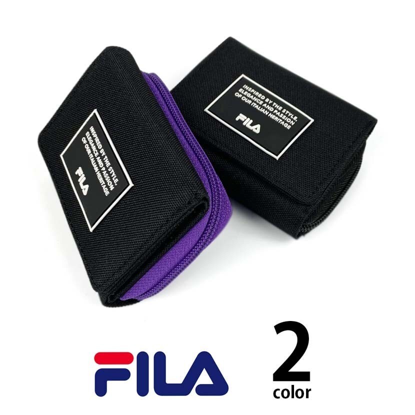 風和屋💖日本進口 正版 FILA 短夾 迷你三折式 素色橡膠LOGO 票卡夾錢包 零錢包 (fl-812) I22