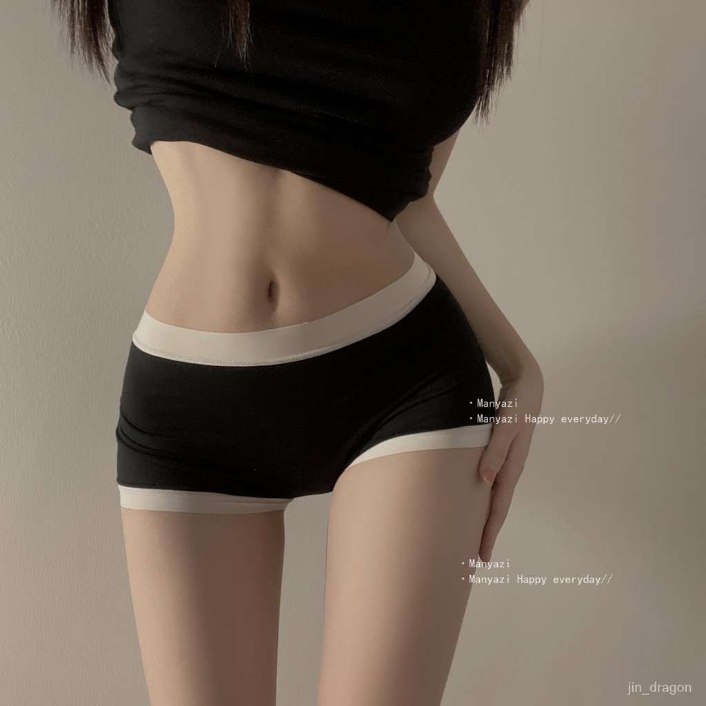 夢￠少女內衣褲-3條裝無痕平角內褲女純棉抗菌襠中腰防走光透氣安全褲女四角短褲