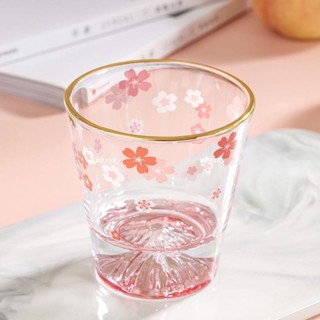 低價熱銷中🎉富士山櫻花玻璃杯 ins風創意情侶水杯 杯子