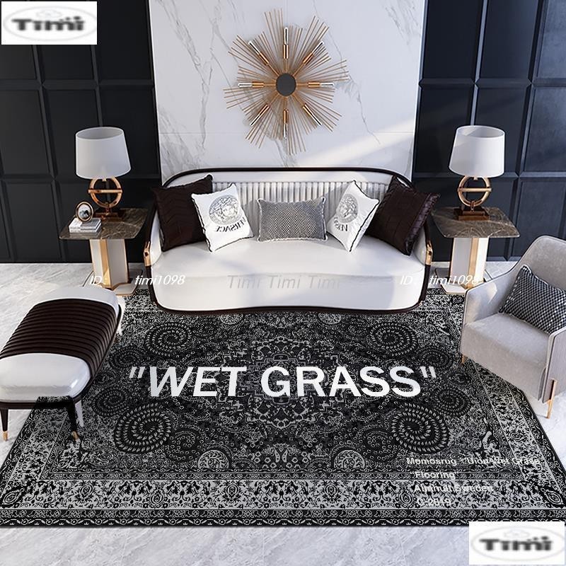 IKEA聯名ow宜家off white腰果花 wet grass 地毯歐式沙發潮牌地墊