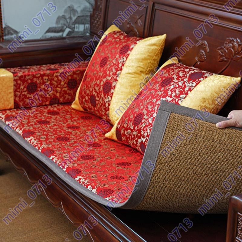 新中式雙面紅木沙發坐墊沙發墊家具實木椅子羅漢床椰棕乳膠墊定制#＜~好物特價促銷T~＞~