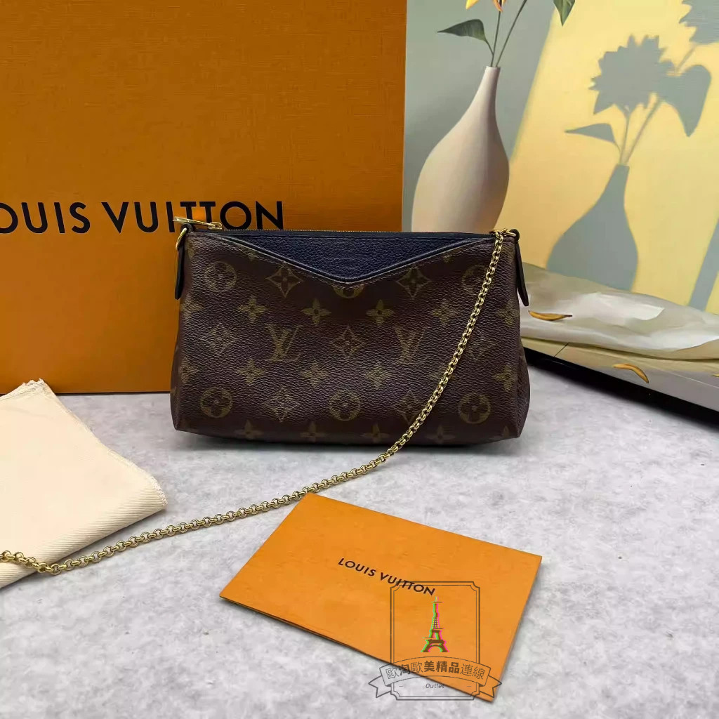 Louis Vuitton 路易威登 LV pallas clutch 經典 老花帆布 傳奇包 鏈帶包 M41639