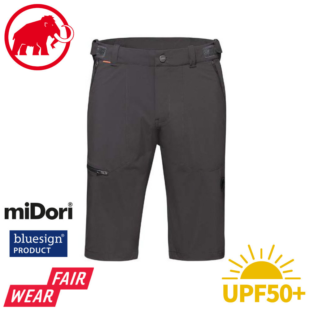 【MAMMUT 長毛象 男 MA Runbold Shorts 抗磨防曬機能短褲《幻影黑》】1023-00710