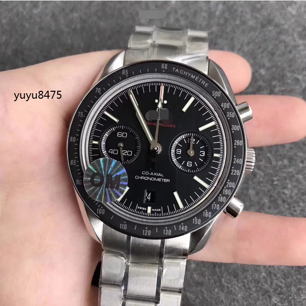 登月超霸系列44.25毫米同軸計時表9300機芯實拍腕錶男士手錶男士腕錶自動上鏈機械手動上鏈休閒運動正式手錶防水