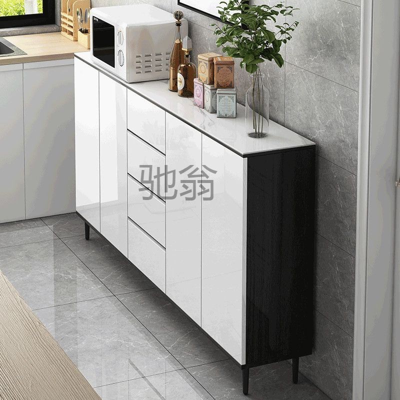 【臺灣 現貨】R1超薄巖闆餐邊櫃30cm極簡窄型簡約現代廚房碗櫃輕奢小戶型儲物櫃