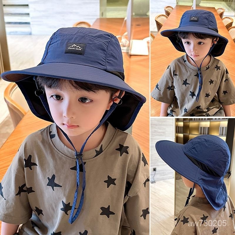 爆款💋帽子漁夫帽ins韓國寶寶帽子夏季薄款兒童女童戶外露營防曬 遮陽帽 RHB5
