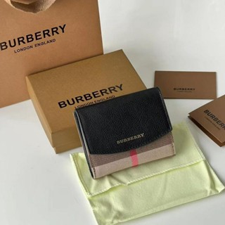 二手免運 Burberry(博柏利)HOUSE系列戰馬經典格紋小牛皮錢包/短夾/卡包/零錢包