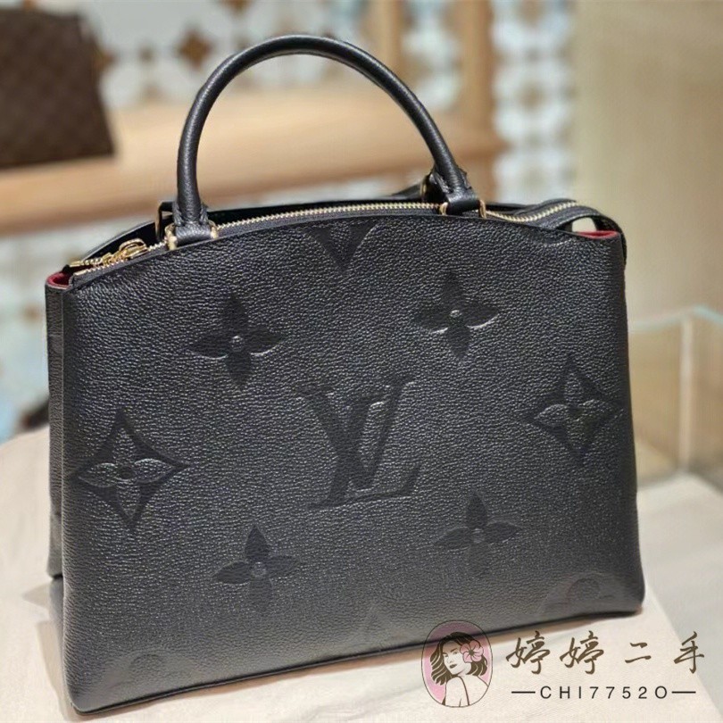 LV 路易威登 PETIT PALAIS 手袋 黑色 壓紋 手提包 肩背包 斜背包 女包 M58916