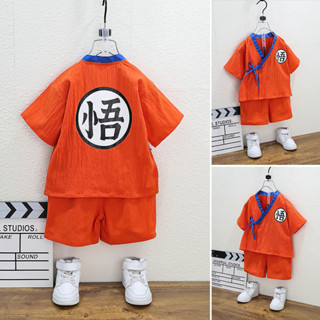 臺灣發貨 男童套裝 cos服裝 七龍珠悟空造型服 悟空服 表演服 龍珠練功服 動漫 萬聖節服裝
