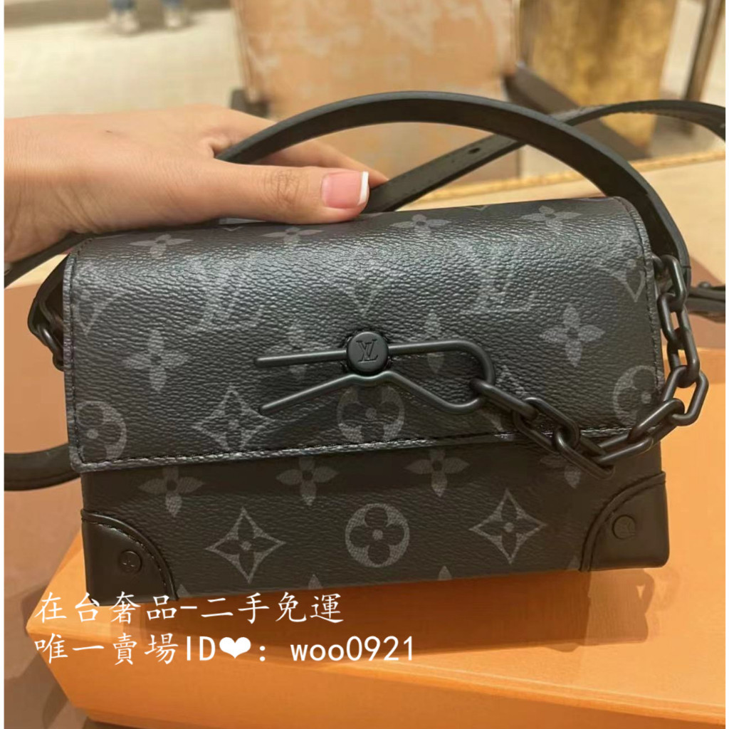 奢品-二手免運 LV 路易威登新款 STEAMER M81783黑花 肩背包 斜背包 斜挎包 男女同款 郵差