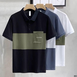 大尺碼 翻領時尚 polo衫 衣服男潮流百搭帥氣男士新款 短袖t恤 短袖上衣 韓版上衣 韓系上衣 polo男 男生衣服