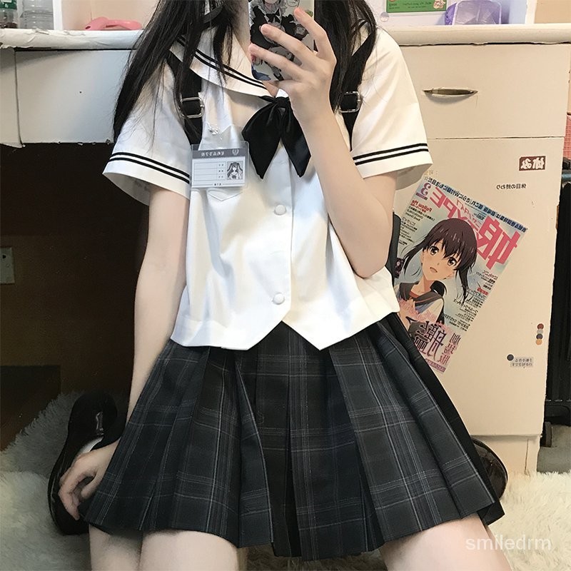 【砂糖の時光】花韆豬星嶼高水手領襯衫夏服水手服JK製服日係短款上衣襯衣