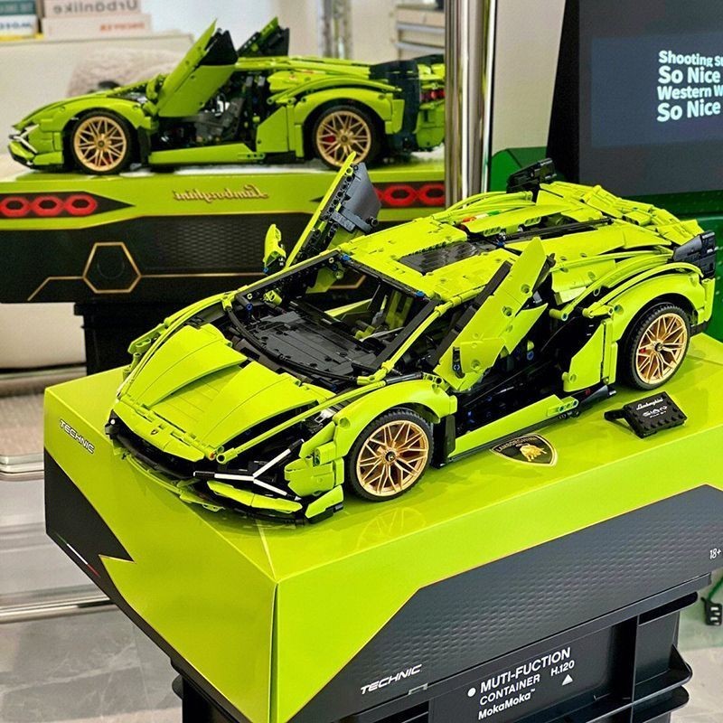 相容樂高積木  藍寶堅尼1:8 Lamborghini 跑車積木 蘭博基尼42115 汽車模型益智拚裝男孩禮物【LES積