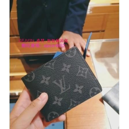 正品 LV LOUIS VUITTON SLENDER 經典花紋 雙折 短夾 對開8卡 男夾 M62294