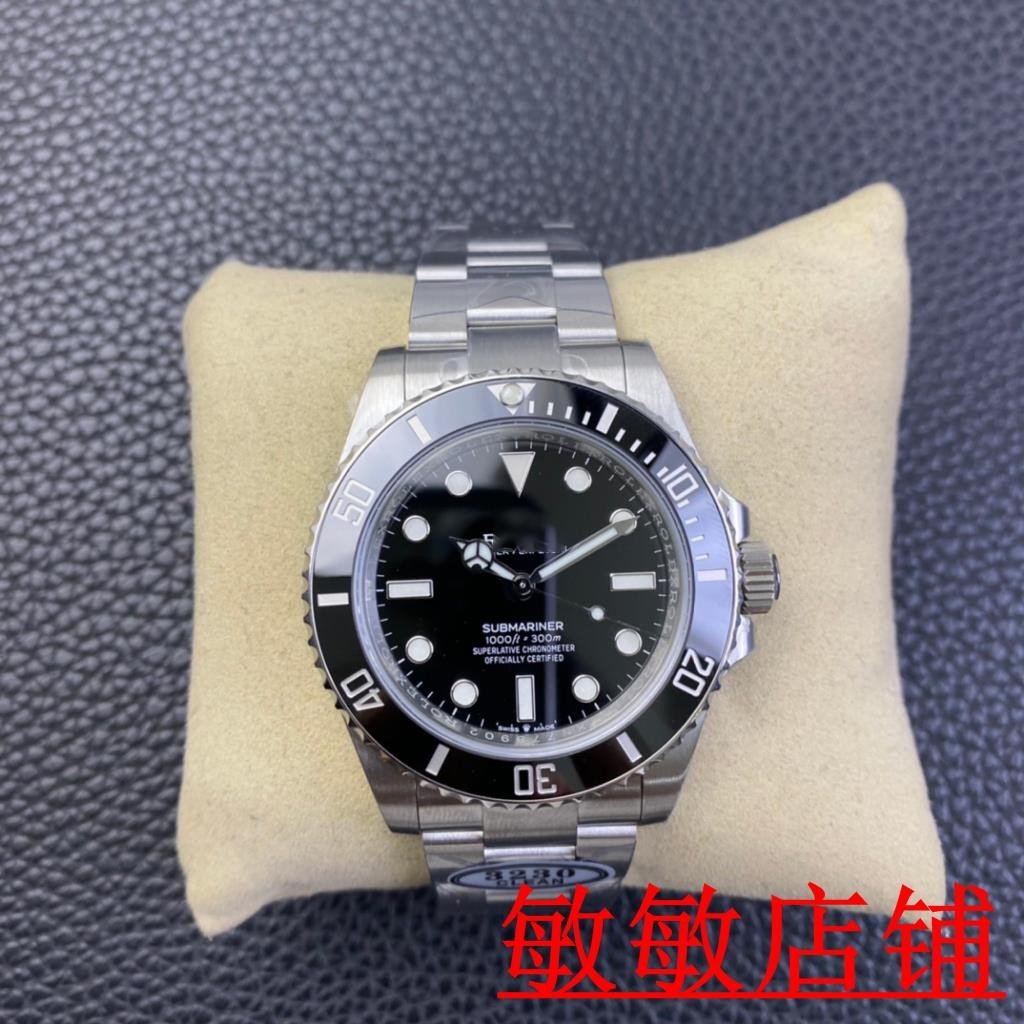 （敏敏二手）男士手錶勞力士ROLEX40mm 黑水鬼 西鐵城機械機芯 高清耐磨鏡面 精鋼錶帶無日曆精準走時商務手錶