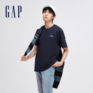 Gap 男裝 Logo純棉圓領短袖T恤 厚磅密織親膚系列-海軍藍(465795)