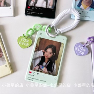 悠遊卡套 透明卡通卡套 多巴胺配色ins白色亞克力相框掛件拍立得小卡照片證件卡套 鑰匙扣 卡通卡套 透明卡套 動漫卡套