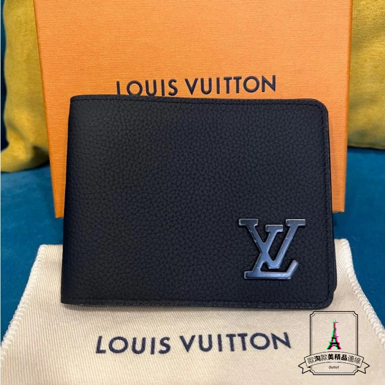 Louis Vuitton 路易威登 LV Multiple 黑色 壓紋牛皮 對折 短夾 M69829