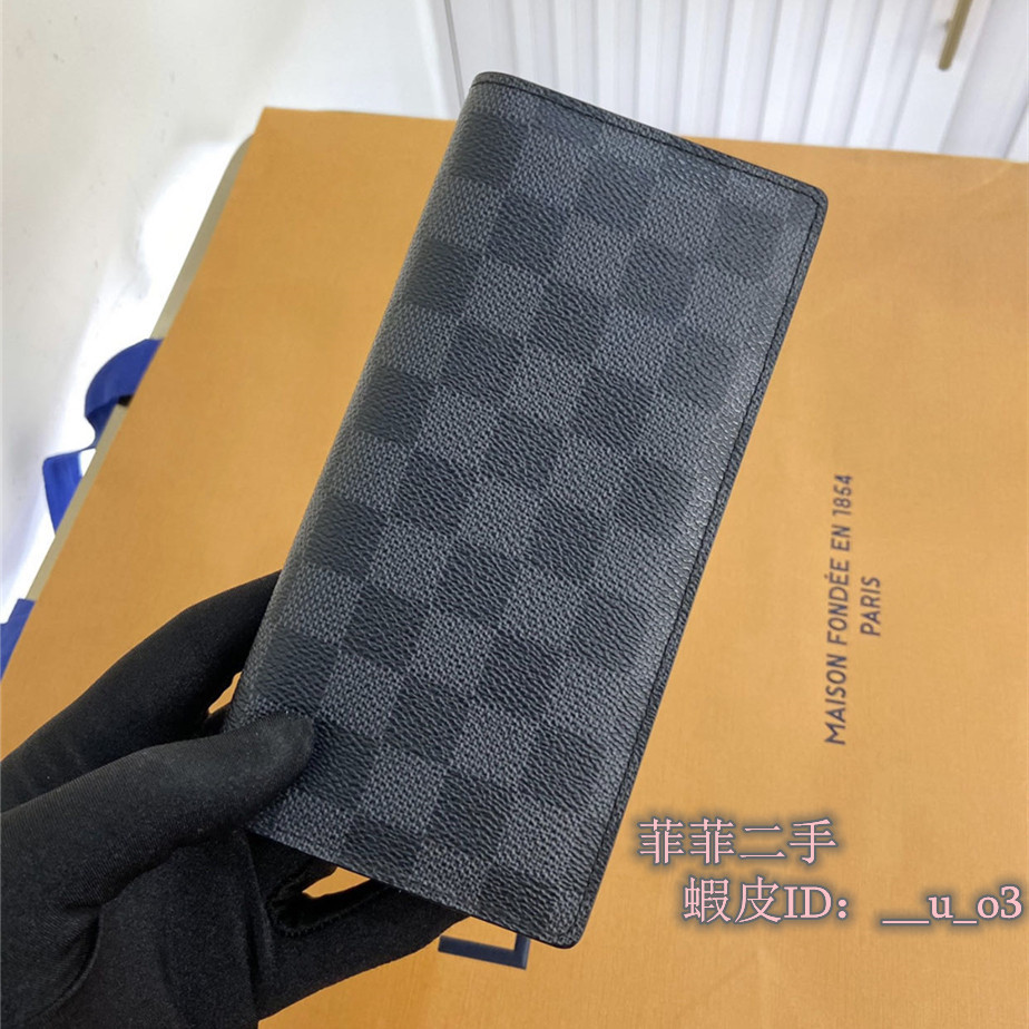 精品 LV 路易威登 N62665 Brazza錢包 黑灰棋盤格 對折長夾 皮夾 卡夾 實拍