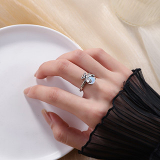時尚個性螢火蟲開口戒指女小衆設計輕奢食指戒高級感精緻百搭指環【麥田賣場】
