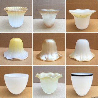 優質商品❥❥磨砂玻璃燈罩E27螺口燈頭4cm孔歐式吊燈壁燈燈罩外殼燈具配件diy