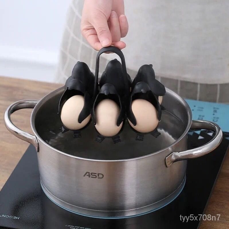【精選熱銷】企鵝煮蛋器 鷄蛋架 蒸蛋煮蛋模具 廚房冰箱收納架 創意護鷄蛋專用蛋託 Y3YL