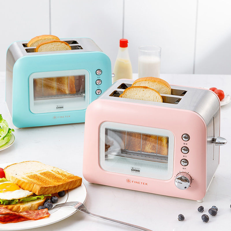 Finetek 多士爐烤面包機 迷你可愛吐土司機 家用 小型多功能早餐機