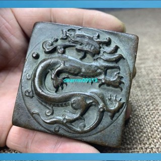 🌓佛緣閣4🌓古玩雜項龍騰鳳凰印章純銅實心風水居家舊藏招財納福老物件擺件CVBNB