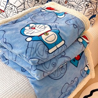 優越熱賣✨哆啦A夢羔羊絨毛毯 冬季辦公室午睡毯 機器貓兒童披肩蓋毯沙發毯珊瑚絨毯子鋪床毯