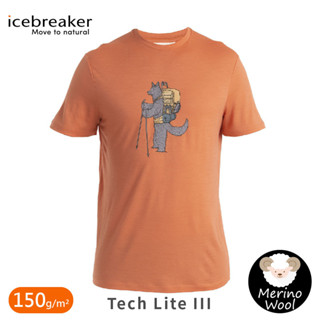 【Icebreaker 男 Tech Lite III圓領短袖上衣(出發健行)-150《牡丹粉》】0A56WV/排汗衣