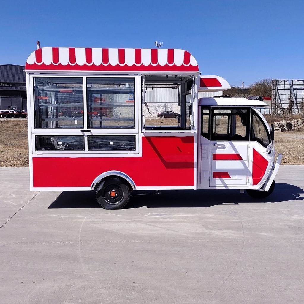 【工廠直銷-品質保證】電動快餐車早餐車三輪小喫車多功能炸串美食車定做熟食車夜市【詳細價格請諮詢客服】