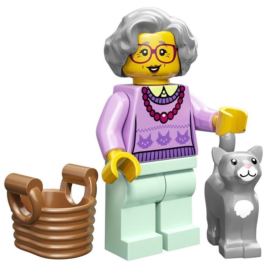 LEGO人偶 年邁老奶奶與貓 第11代人偶包 71002-14【必買站】 樂高人偶