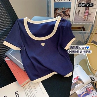 【大尺碼女裝M-5XL 40-150kg】大尺碼女裝300斤正肩復古顯瘦短袖T恤女設計感夏胖mm休閒別緻甜辣上衣