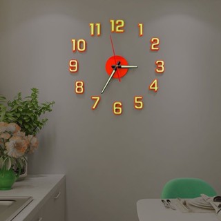 優選精品📦DIY免打孔掛鐘家用客廳裝飾夜光鐘表時尚掛墻時鐘簡約創意壁鐘掛