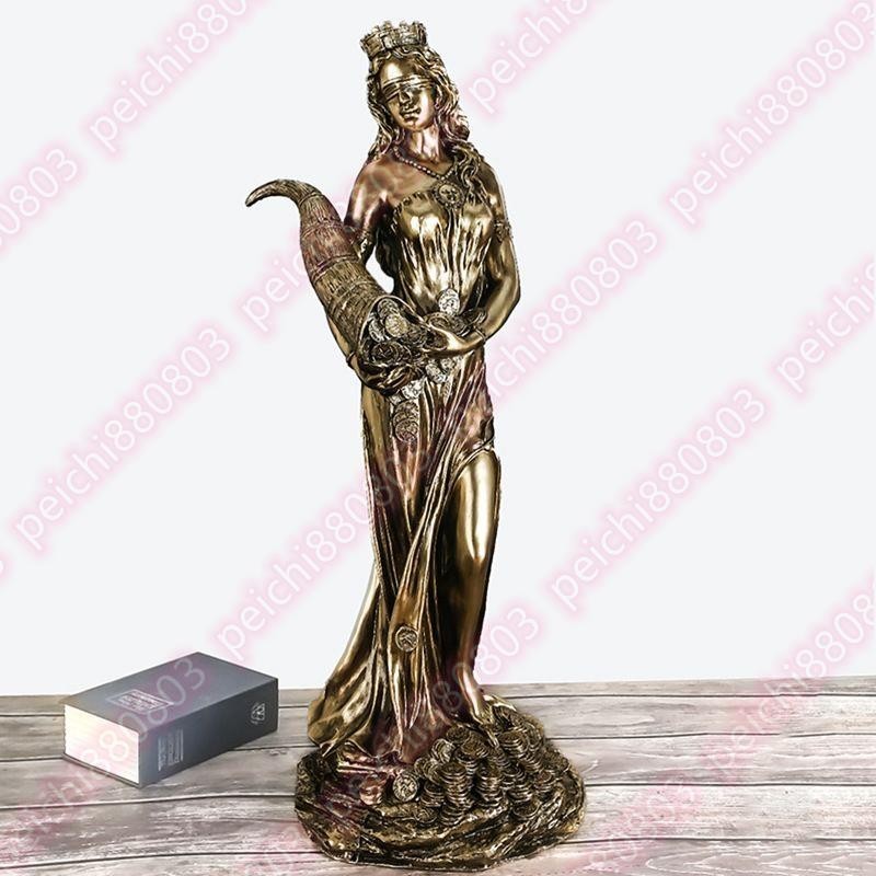 @@大賣!!希臘財富女神雕塑雕像開業禮品收臺辦公室書房幸運裝飾招財擺件