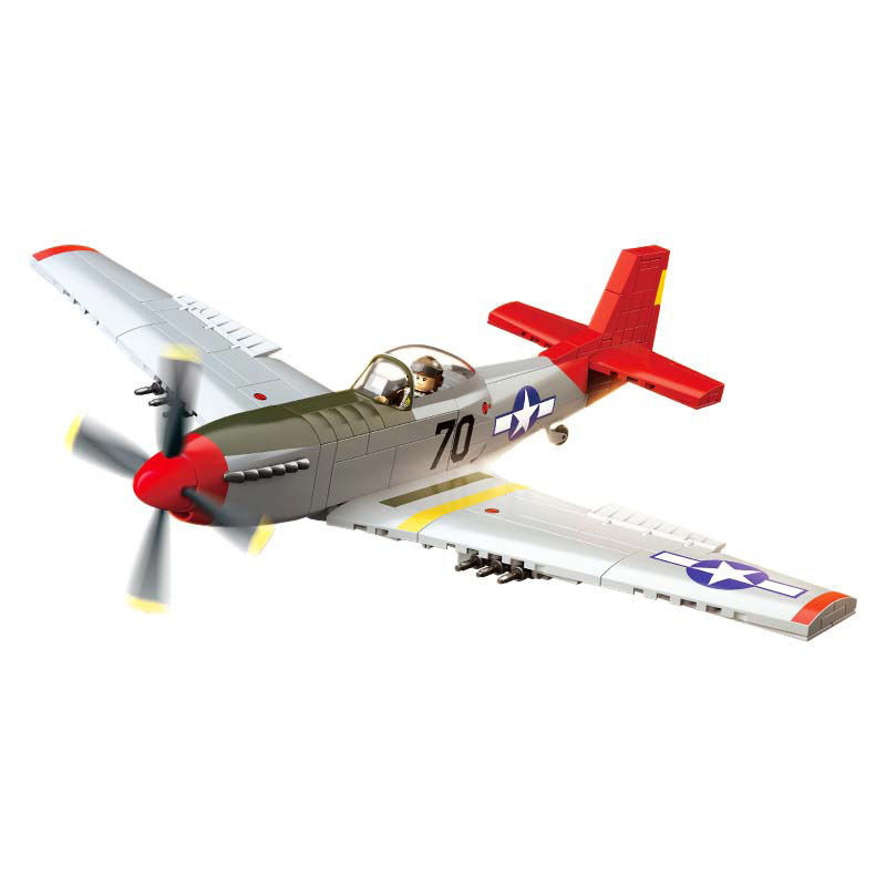 積木 玩具 兼容樂高 野馬戰斗機 積木 P51螺旋槳老式飛機BF105轟炸機拼裝玩具男