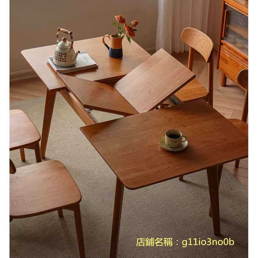 工業風 北歐風 傢具北歐 實木伸縮餐桌 小戶型餐桌椅組合 折疊家用日式 原木餐桌 伸縮飯桌