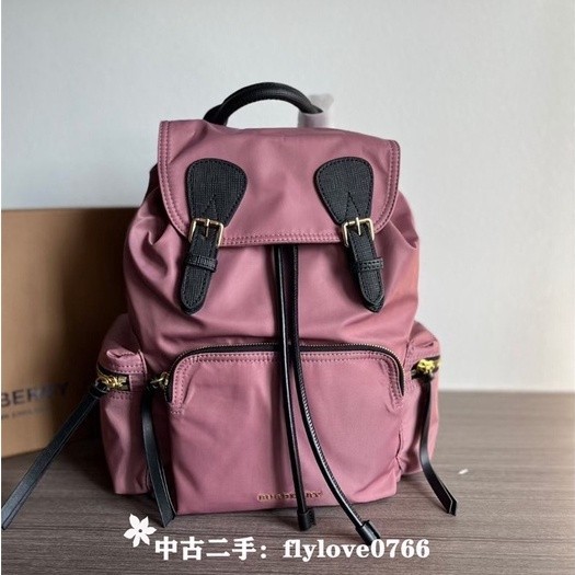 『二手』BURBERRY 博柏利 The Rucksack 粉色中號雙肩包/後背包 4075974