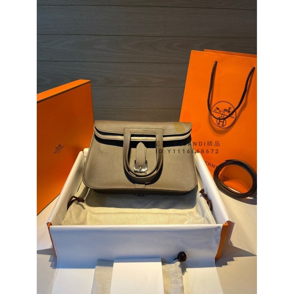 二手精品 HERMES 愛馬仕 HALZAN 31 手提包 馬蹄包 托特包