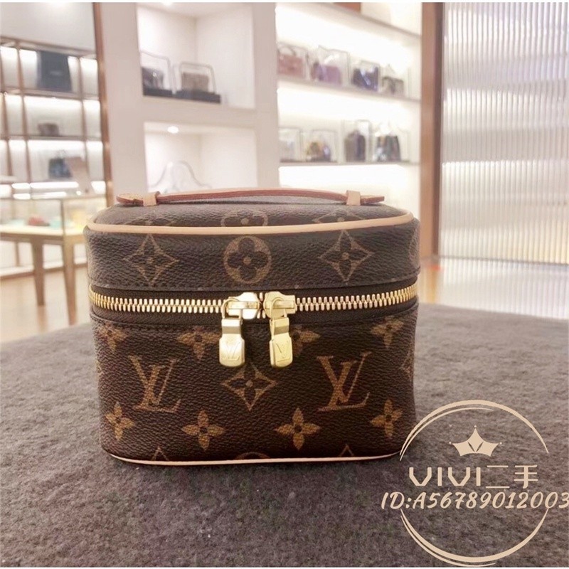 現貨二手 LV 路易威登 M44936 Nice NANO mini 最小款 經典的 Nice 化妝箱 手提包