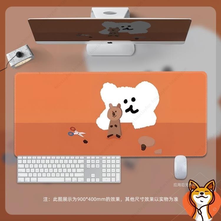 dinotaeng滑鼠墊3mm厚 柿子椒熊大號滑鼠墊 韓國袋鼠滑鼠墊 創意卡通滑鼠墊 大號加大加厚桌面墊 鍵