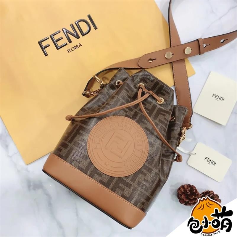 二手FENDI MON TRESOR 棕色水桶包