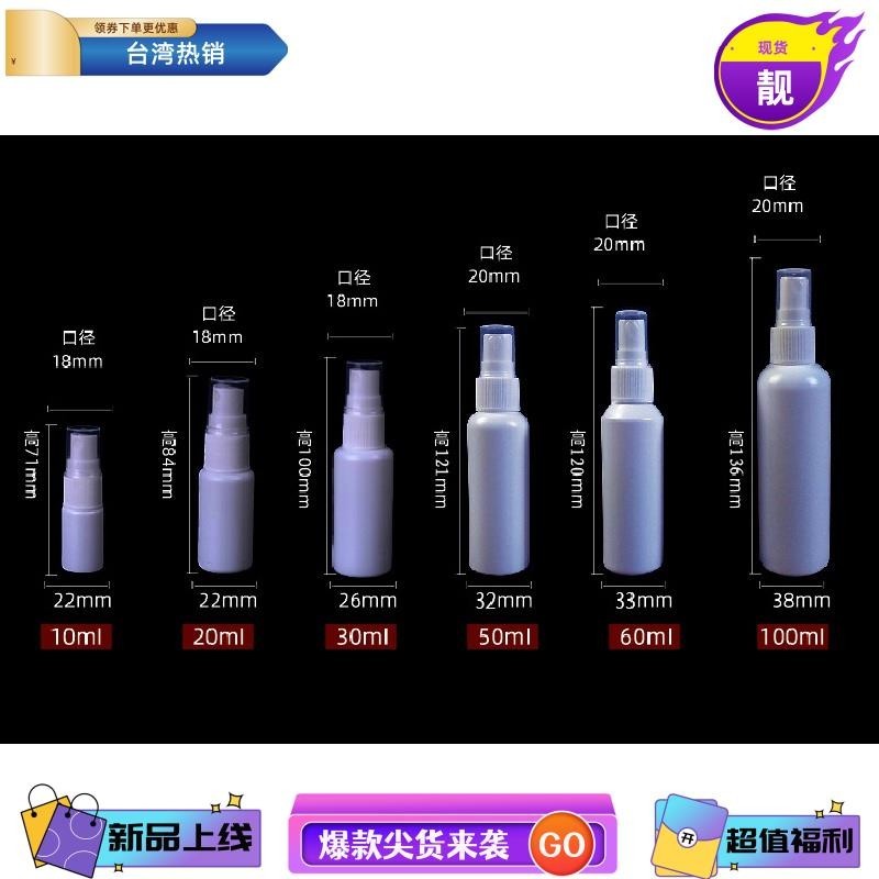 台灣熱銷 白色不透光酒精分裝瓶 2號HDPE噴霧瓶 10-100ml消毒液瓶 加厚塑膠酒精次氯酸分裝噴瓶 小噴瓶