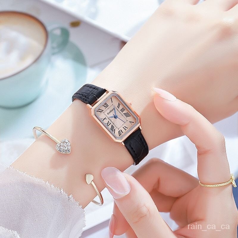 【臺灣出貨】新品時尚手錶 女士女款生活防水手錶 韓版簡約小長方形女錶