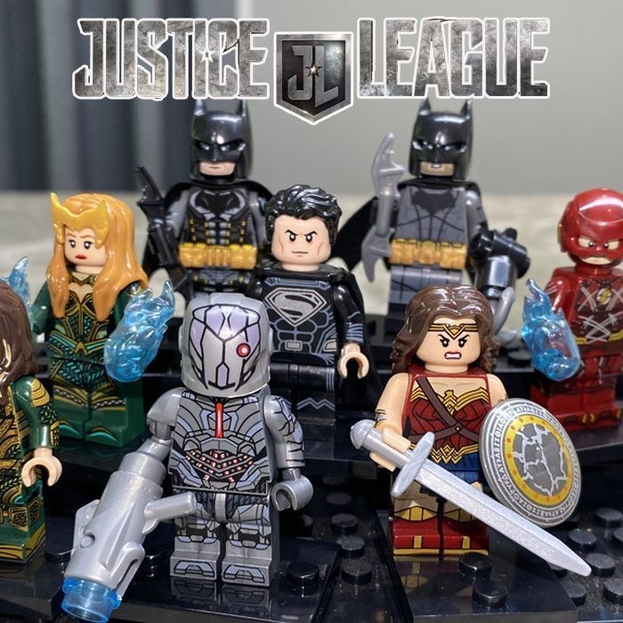 【新品特價】DC正義聯盟超人蝙蝠俠鋼鐵俠快銀小丑女兼容樂高積木人仔兒童玩具